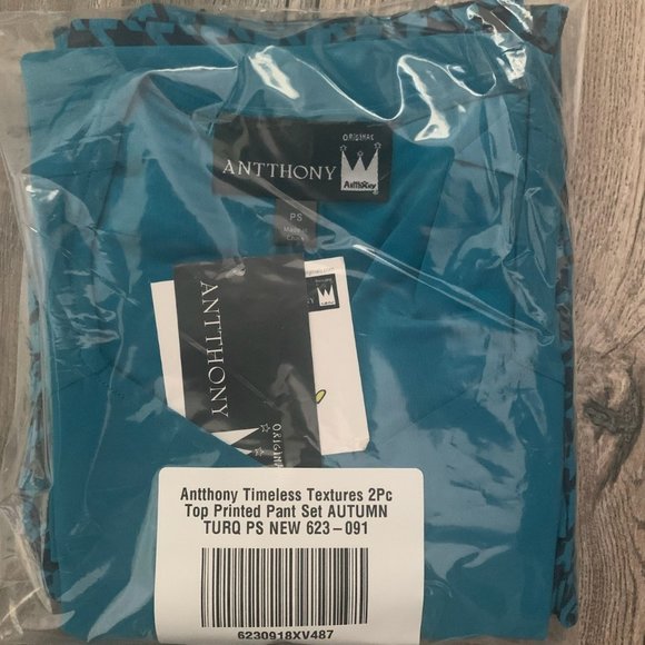 NWT ANTTHONY 2PC PANT SET AUTUMN TURQUOISE PXS, PS - Picture 15 of 16